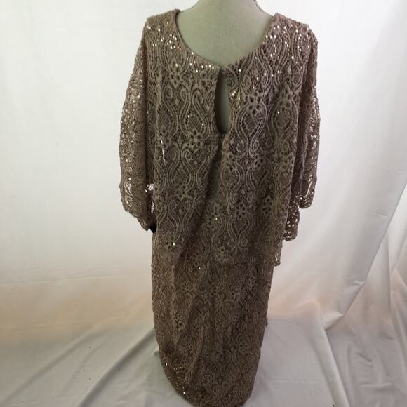 Blu Sage Sequin Gown Taupe 12 - Picture 4 of 16